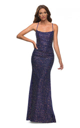 1 of 3 La Femme 30433 Dress Indigo