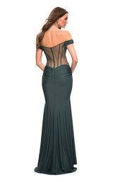 4 of 8 La Femme 30449 Dress Dark-Emerald