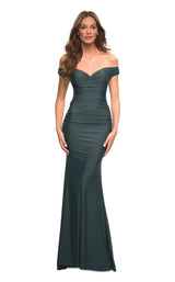2 of 8 La Femme 30449 Dress Dark-Emerald