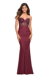 1 of 8 La Femme 30476 Dress Dark-Berry