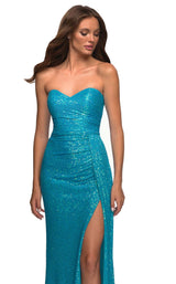 4 of 6 La Femme 30497 Dress Aqua
