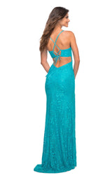 3 of 7 La Femme 30499 Dress Aqua