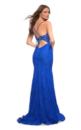 3 of 4 La Femme 30537 Dress Royal-Blue