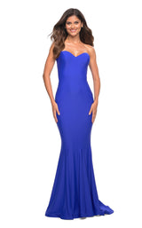 3 of 10 La Femme 30549 Dress Royal-Blue