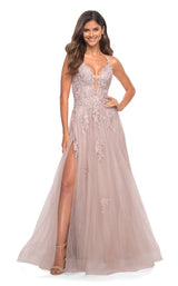 2 of 10 La Femme 30560 Dress Dusty-Mauve