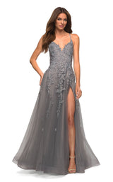 1 of 3 La Femme 30591 Dress Platinum