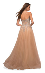 2 of 3 La Femme 30592 Dress Champagne