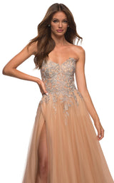 3 of 3 La Femme 30592 Dress Champagne