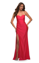 1 of 3 La Femme 30600 Dress Hot-Coral