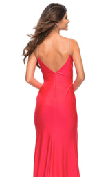4 of 4 La Femme 30602 Dress Hot-Coral