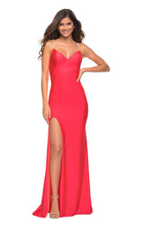 1 of 4 La Femme 30602 Dress Hot-Coral