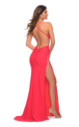 2 of 4 La Femme 30603 Dress Hot-Coral