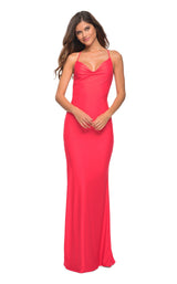 1 of 4 La Femme 30603 Dress Hot-Coral
