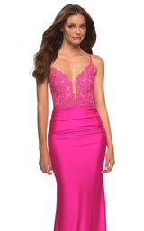3 of 4 La Femme 30606 Dress Neon-Pink