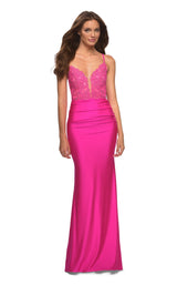 1 of 4 La Femme 30606 Dress Neon-Pink