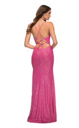 2 of 2 La Femme 30607 Dress Hot-Pink