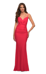 1 of 5 La Femme 30611 Dress Hot-Coral