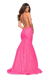 4 of 8 La Femme 30612 Dress Neon Pink