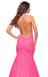 7 of 8 La Femme 30612 Dress Neon Pink