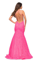 3 of 8 La Femme 30612 Dress Neon Pink