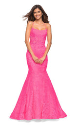 2 of 8 La Femme 30612 Dress Neon Pink
