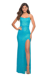 1 of 4 La Femme 30617 Dress Aqua