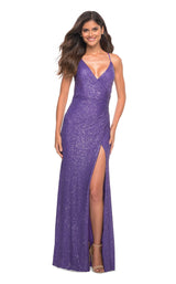 3 of 11 La Femme 30620 Dress Purple