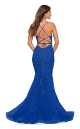 2 of 3 La Femme 30621 Dress Royal-Blue