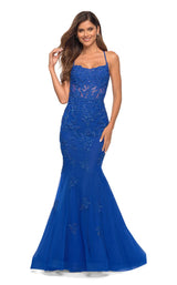 1 of 3 La Femme 30621 Dress Royal-Blue