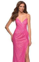 3 of 3 La Femme 30624 Dress Hot-Pink