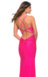 3 of 3 La Femme 30658 Dress Neon-Pink