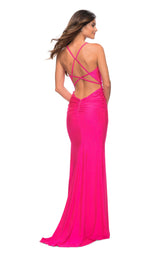 2 of 3 La Femme 30658 Dress Neon-Pink