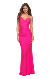 1 of 3 La Femme 30658 Dress Neon-Pink