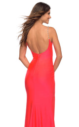 7 of 8 La Femme 30665 Dress Neon-Coral