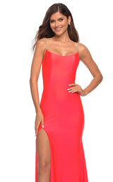 5 of 8 La Femme 30665 Dress Neon-Coral