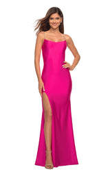 2 of 8 La Femme 30665 Dress Neon-Pink