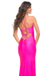 4 of 4 La Femme 30667 Dress Neon-Pink