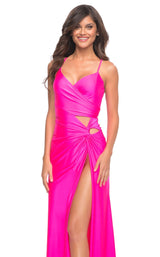 3 of 4 La Femme 30667 Dress Neon-Pink