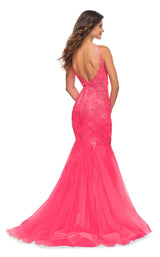 2 of 3 La Femme 30674 Dress Neon-Pink