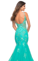 3 of 4 La Femme 30675 Dress Aqua