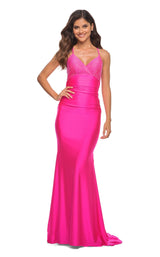 1 of 4 La Femme 30688 Dress Neon-Pink