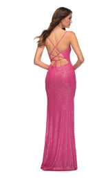 2 of 3 La Femme 30699 Dress Hot-Pink