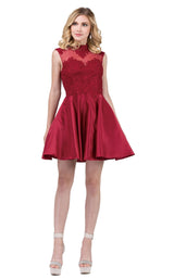 1 of 2 Dancing Queen 3069 Dress Burgundy