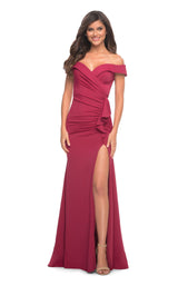 3 of 10 La Femme 30703 Dress Wine