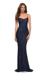 1 of 4 La Femme 30707 Dress Navy