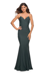 1 of 4 La Femme 30712 Dress Dark-Emerald