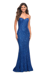 3 of 11 La Femme 30714 Dress Royal-Blue