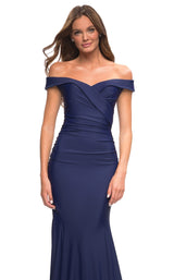 6 of 8 La Femme 30736 Dress Navy