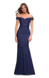 2 of 8 La Femme 30736 Dress Navy