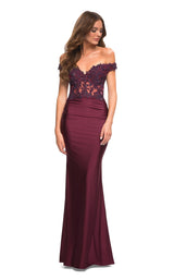 1 of 8 La Femme 30741 Dress Dark-Berry